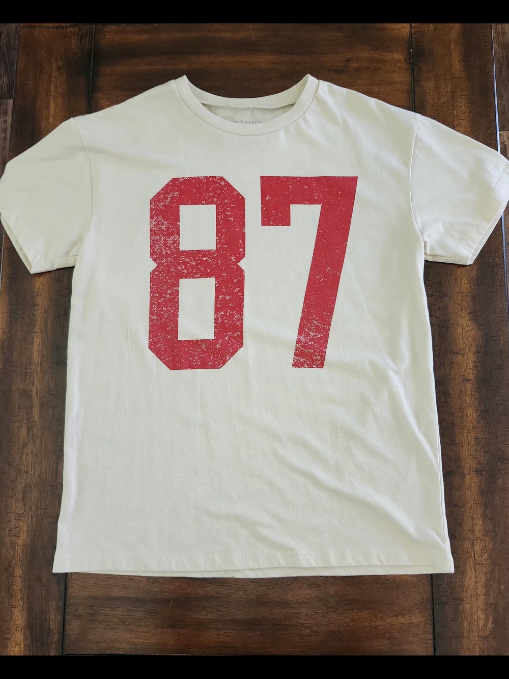 Grayson Threads White Tee with Distressed Red 87 Graphic